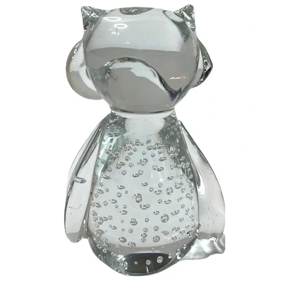 Owl Hand Blown Murano Glass Artisan Hand Blown Piece Adorable Whimsical Wise Owl